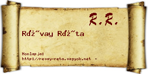 Révay Réta névjegykártya